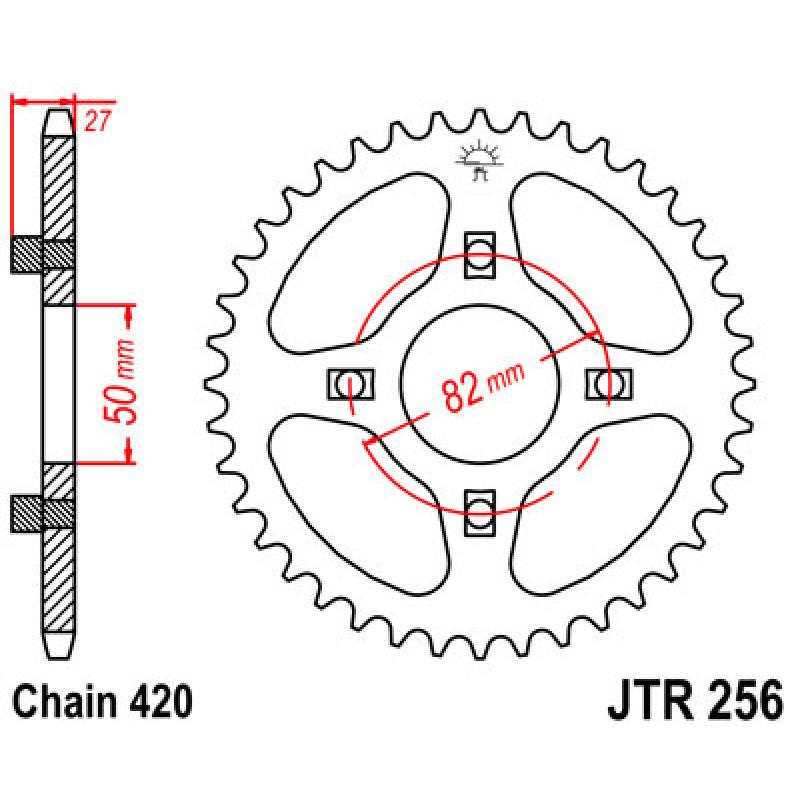 Купить Звездочка задняя JT Sprockets (шаг 420 ) JT JTR256